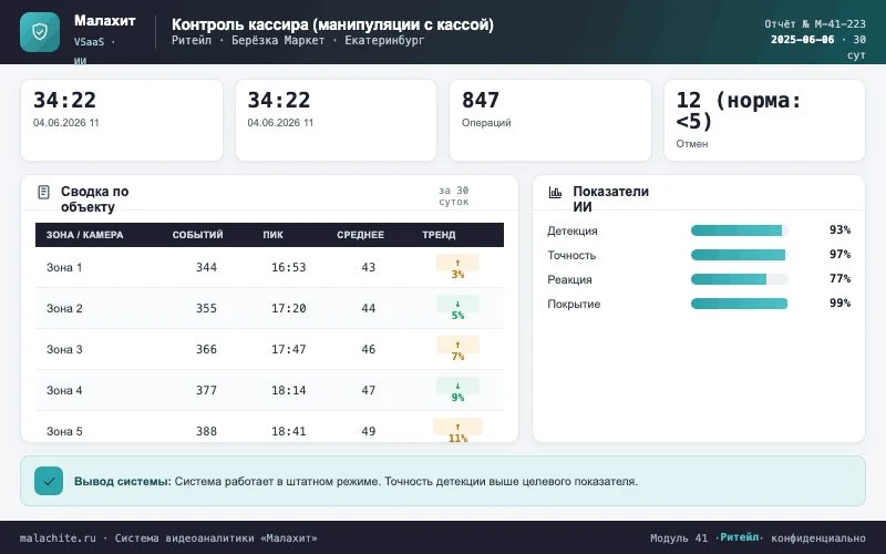 Отчёт за период — Система Малахит